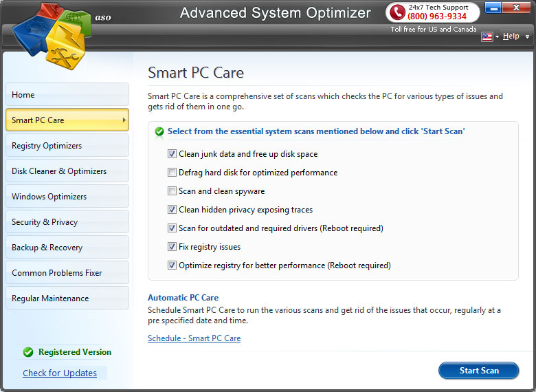Free activation code advanced system care center